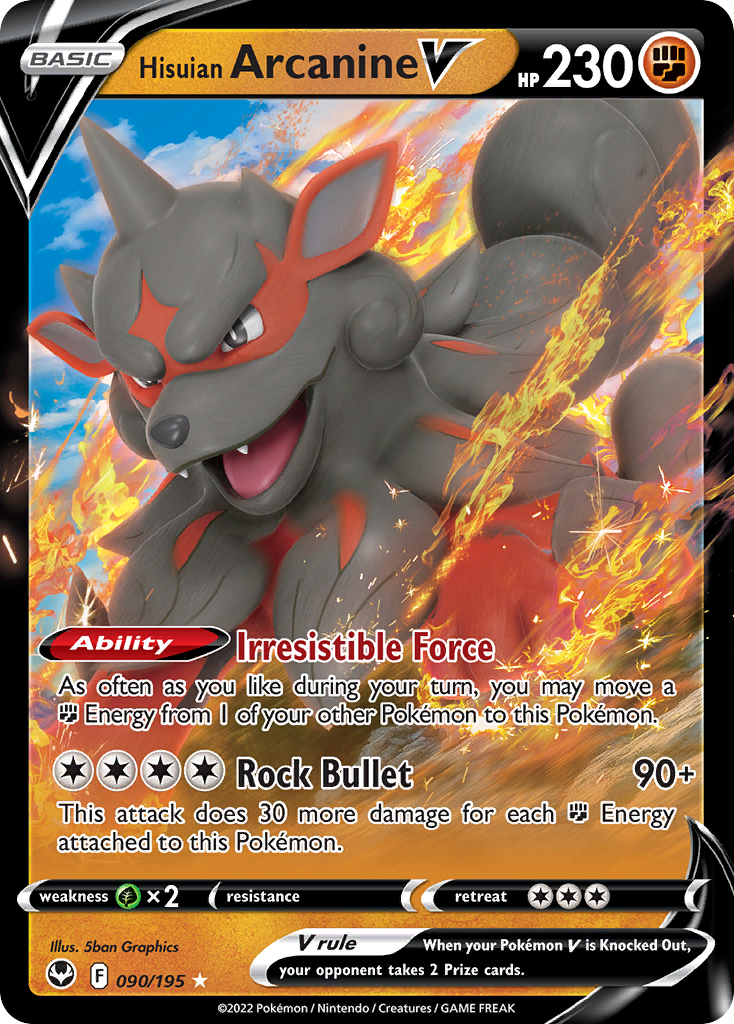 Hisuian Arcanine V Pokémon card