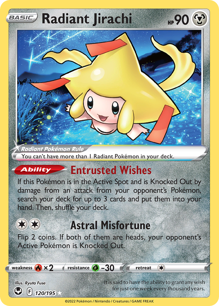 Radiant Jirachi Pokémon card
