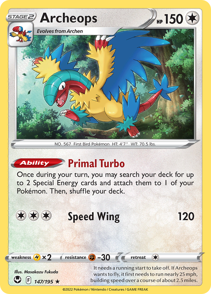 Archeops Pokémon card
