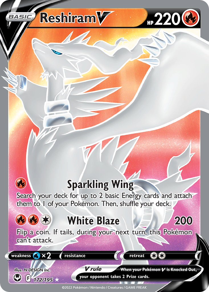 Reshiram V Pokémon card