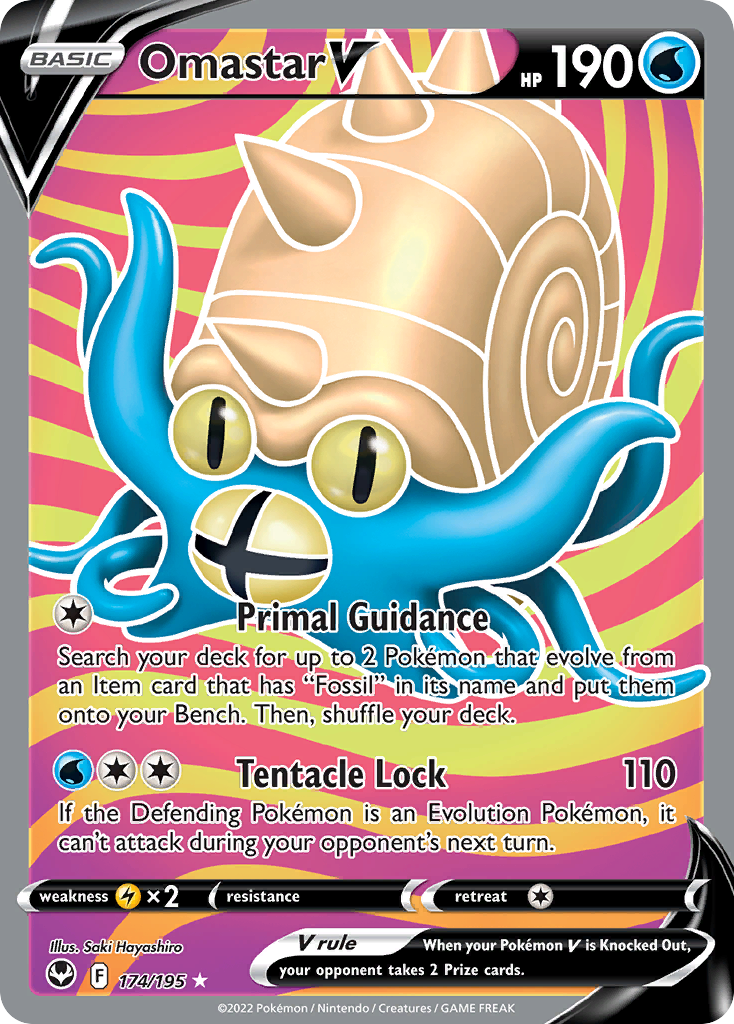Omastar V Pokémon card