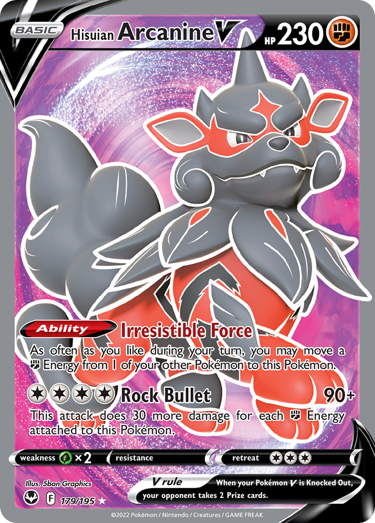 Hisuian Arcanine V Pokémon card