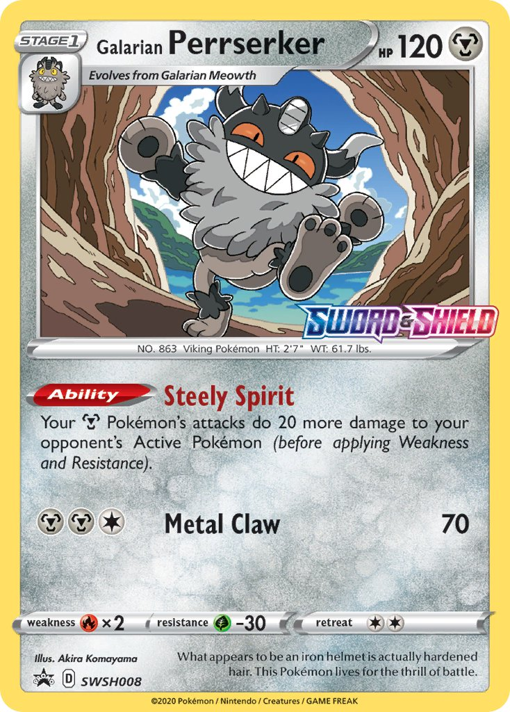 Galarian Perrserker Pokémon card