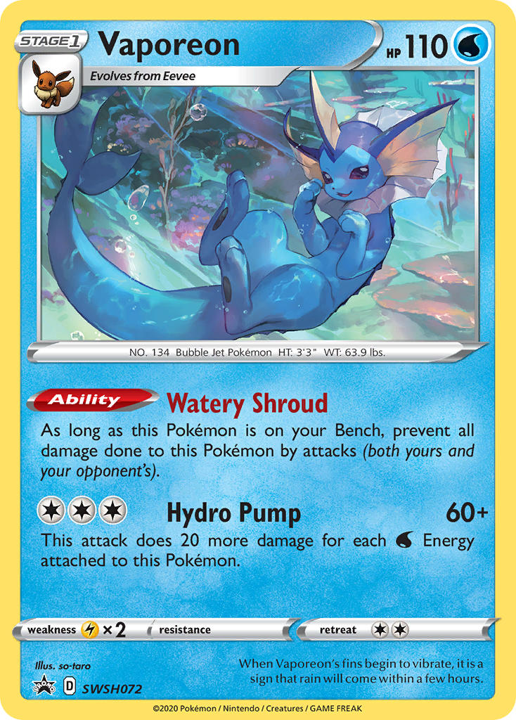 Vaporeon Pokémon card