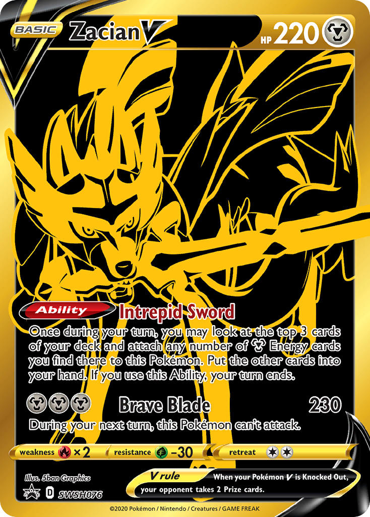 Zacian V Pokémon card