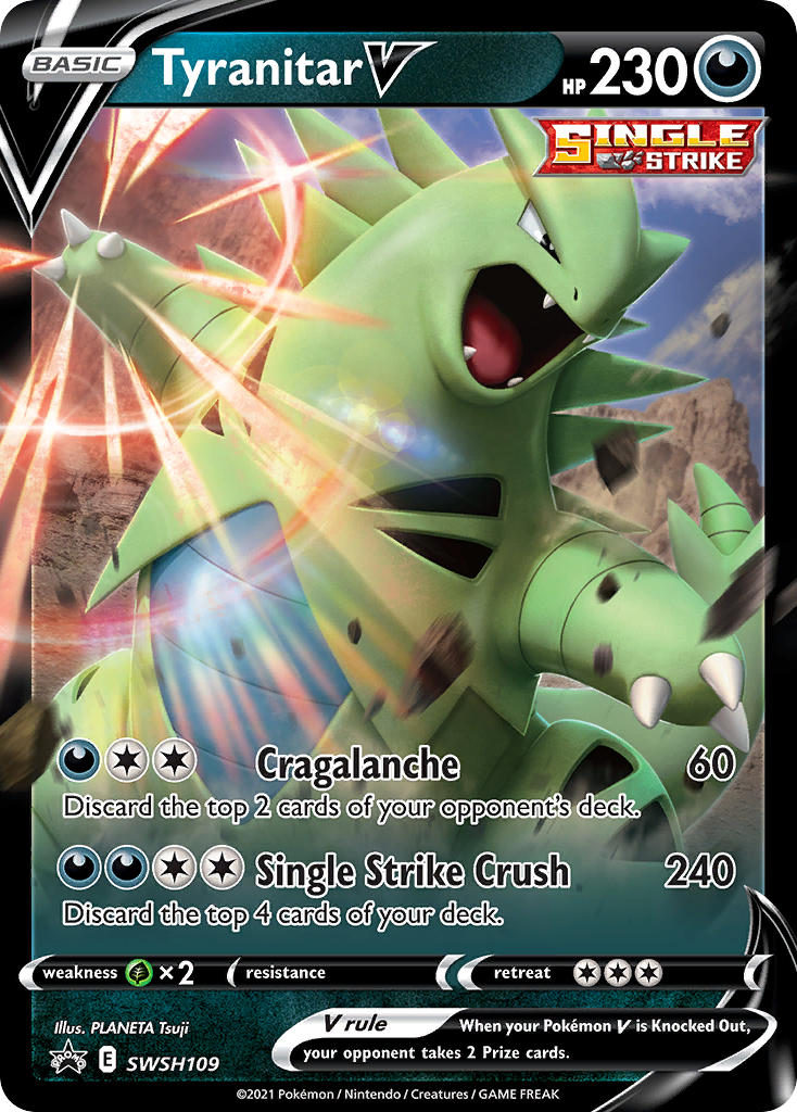 Tyranitar V Pokémon card