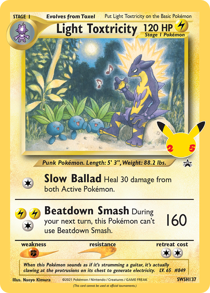 Light Toxtricity Pokémon card