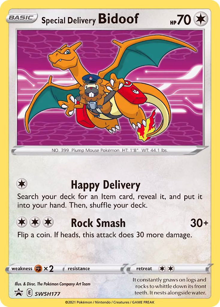Special Delivery Bidoof Pokémon card