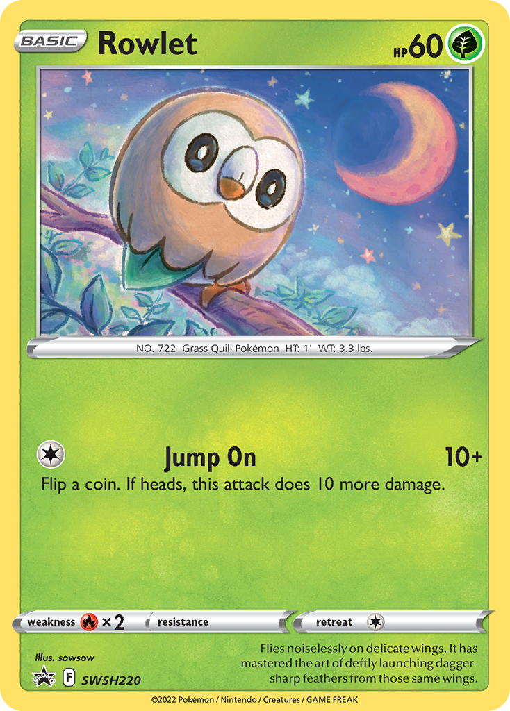 Rowlet Pokémon card