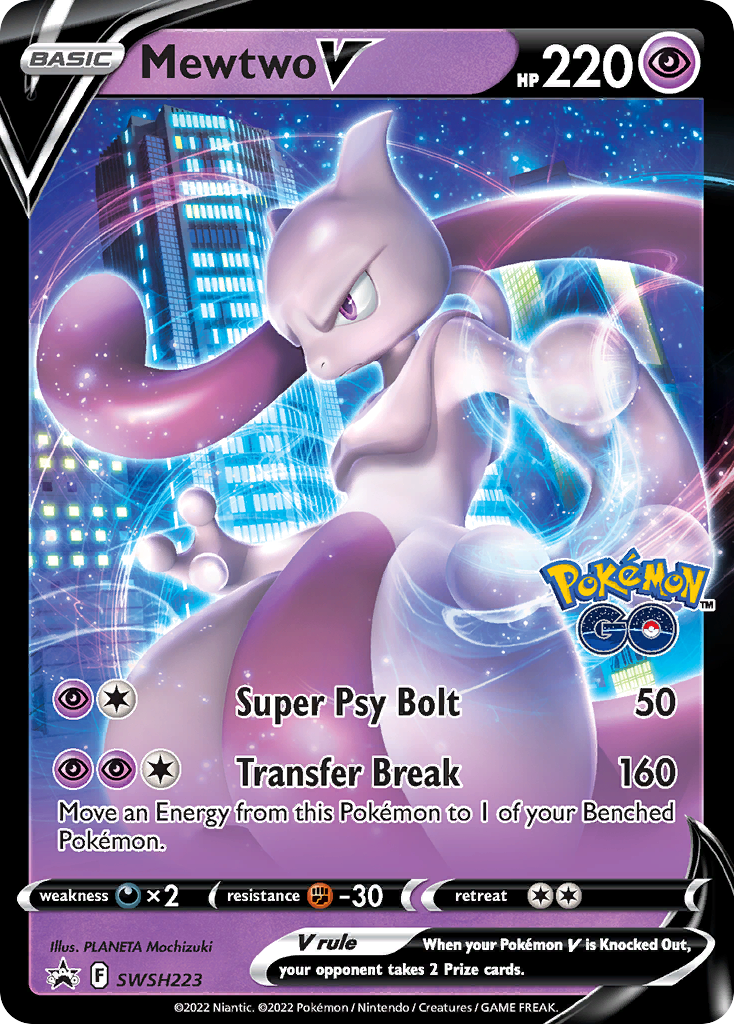 Mewtwo V Pokémon card