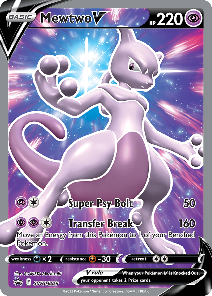 Mewtwo V Pokémon card