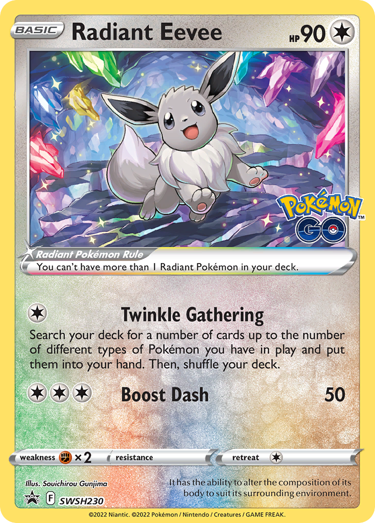 Radiant Eevee Pokémon card
