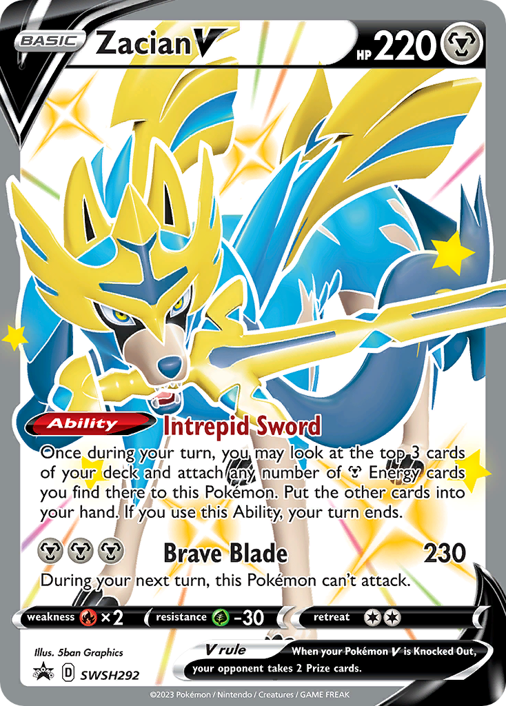 Zacian V Pokémon card