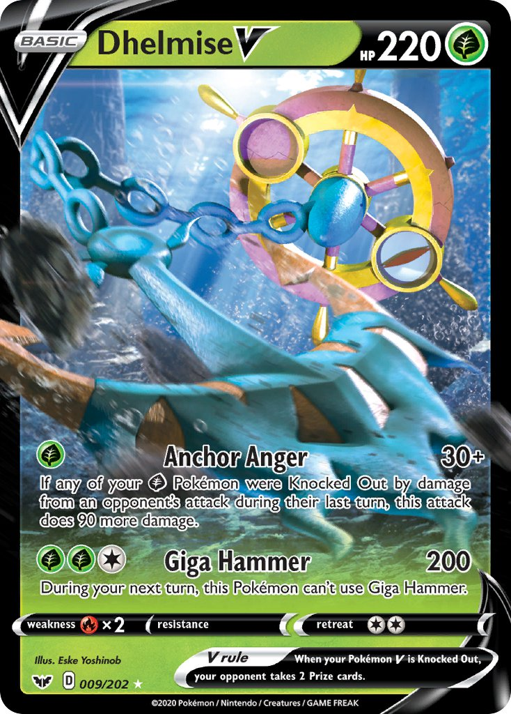 Dhelmise V Pokémon card