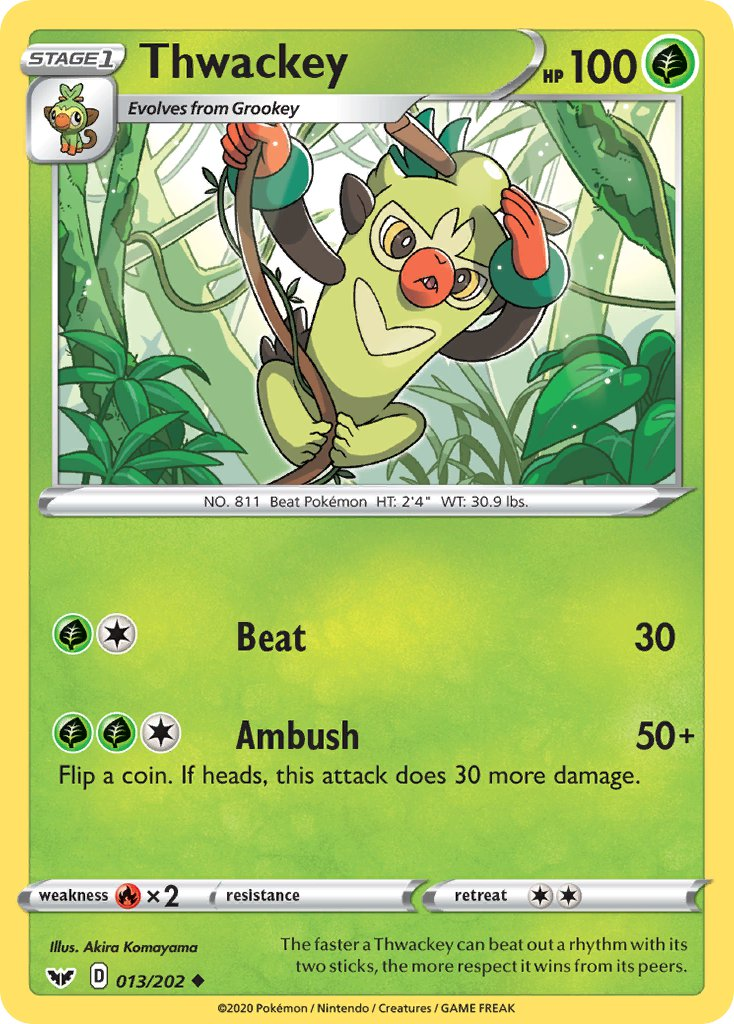 Thwackey Pokémon card