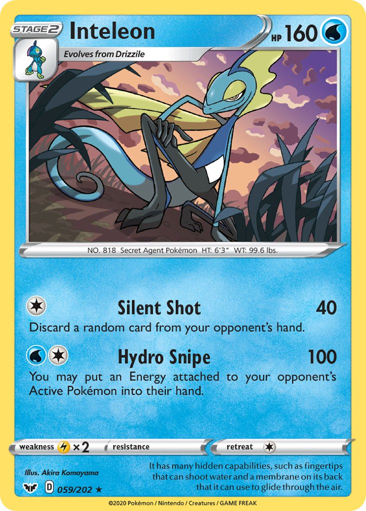 Inteleon Pokémon card