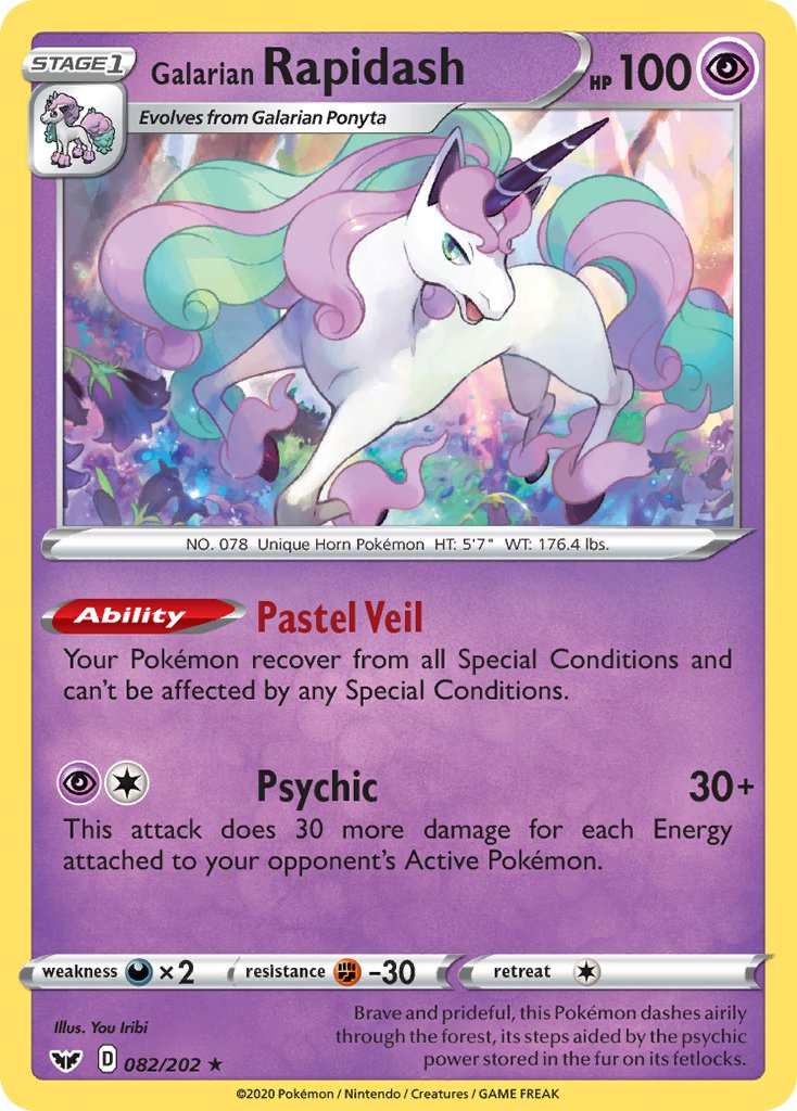 Galarian Rapidash Pokémon card