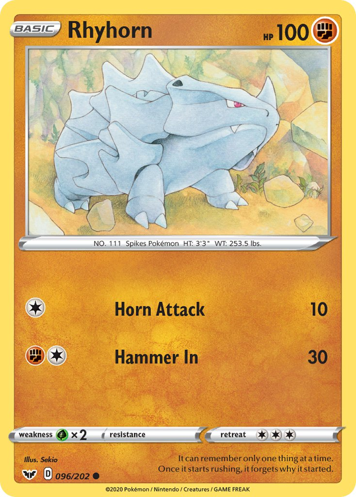 Rhyhorn Pokémon card