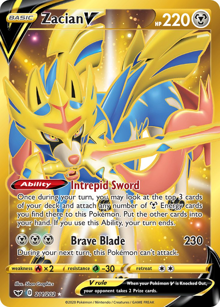 Zacian V Pokémon card