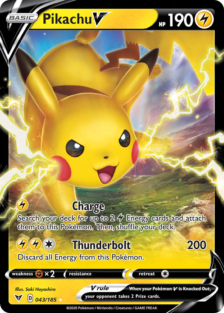 Pikachu V Pokémon card