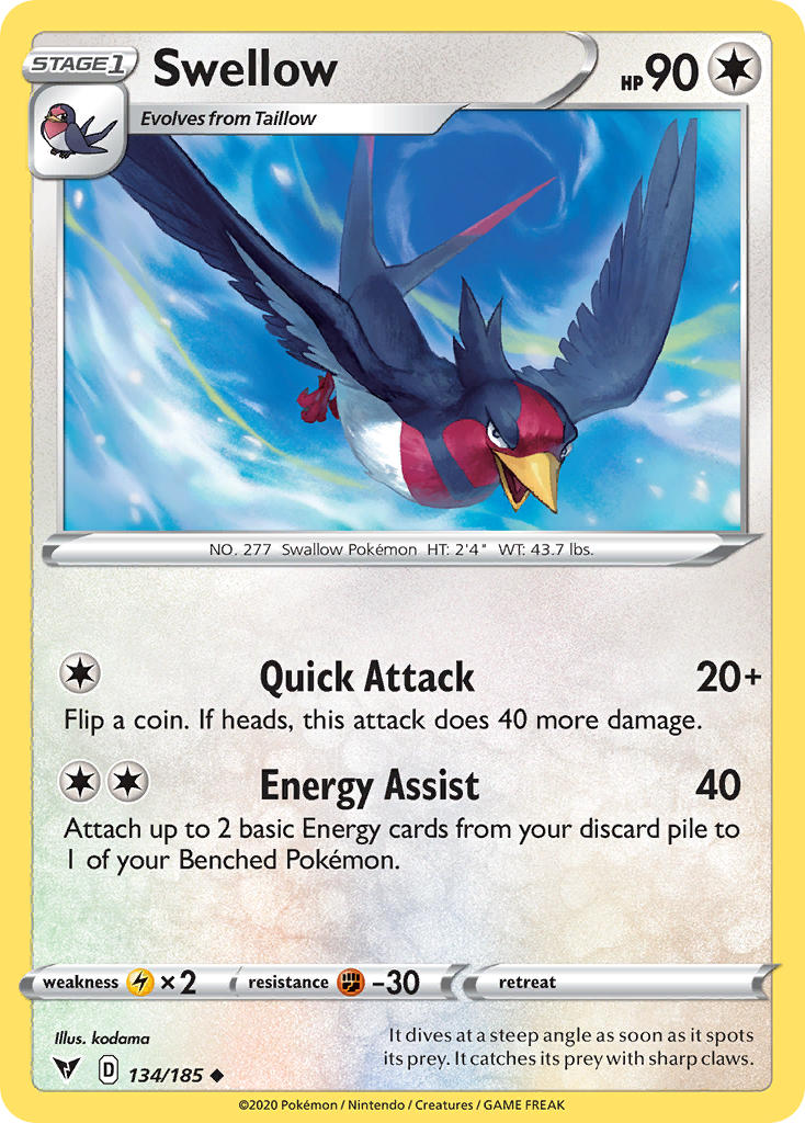 Swellow Pokémon card