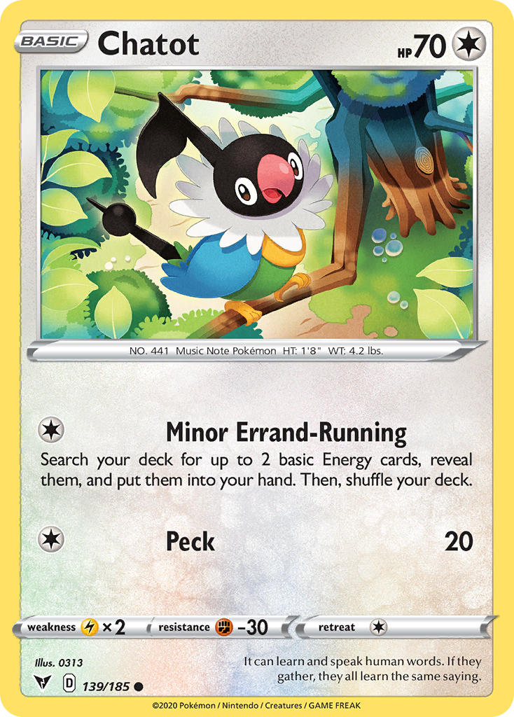 Chatot Pokémon card
