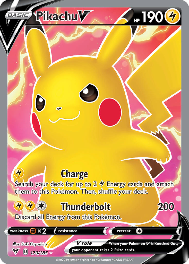 Pikachu V Pokémon card