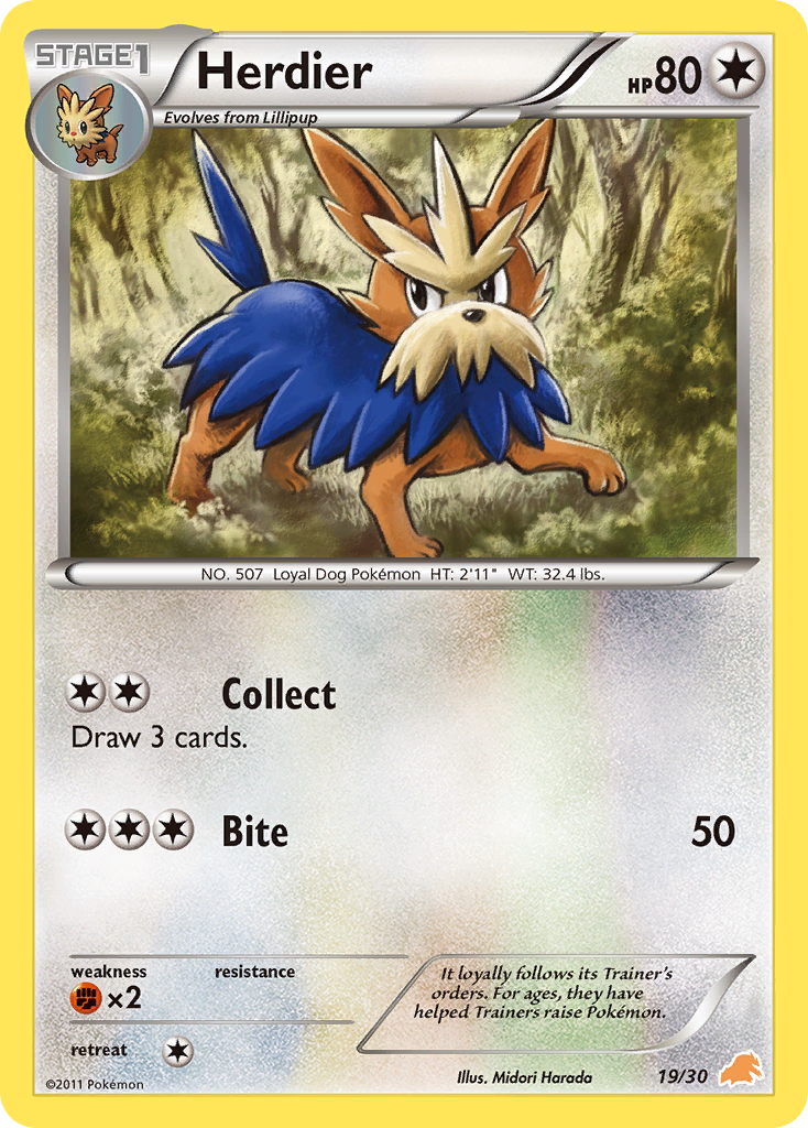 Herdier Pokémon card