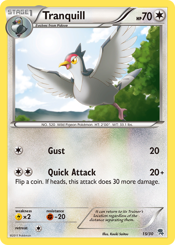 Tranquill Pokémon card