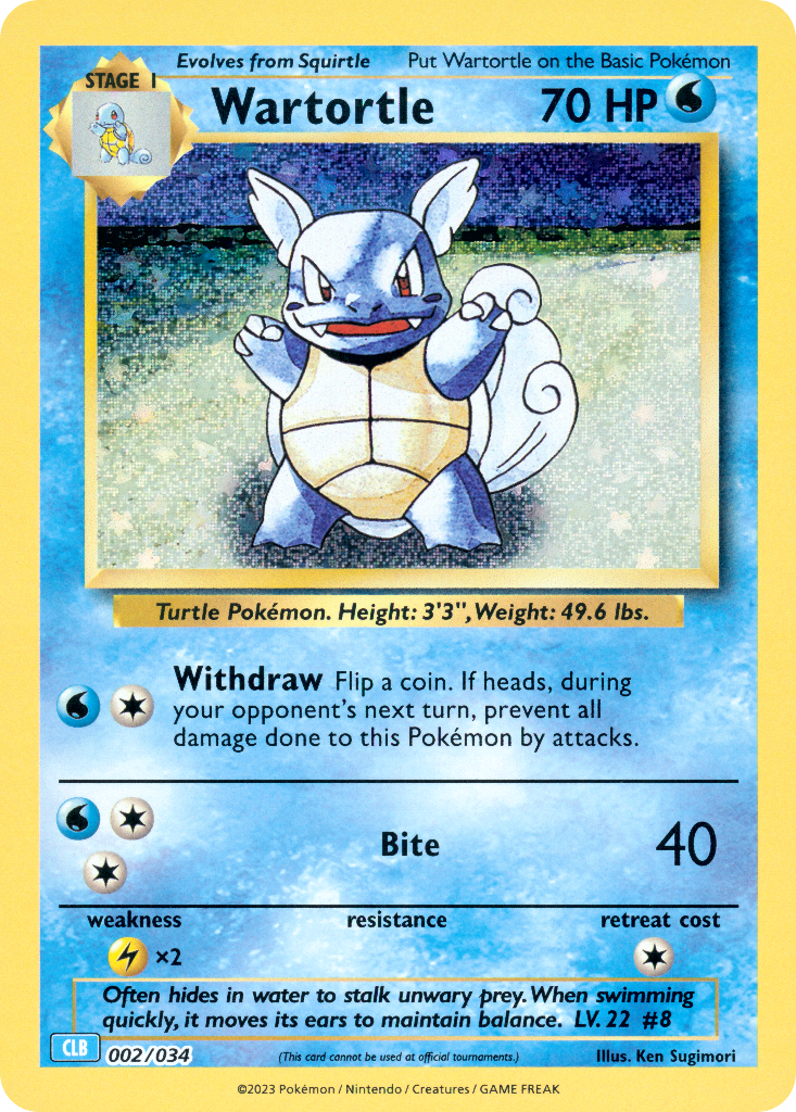 Wartortle Pokémon card