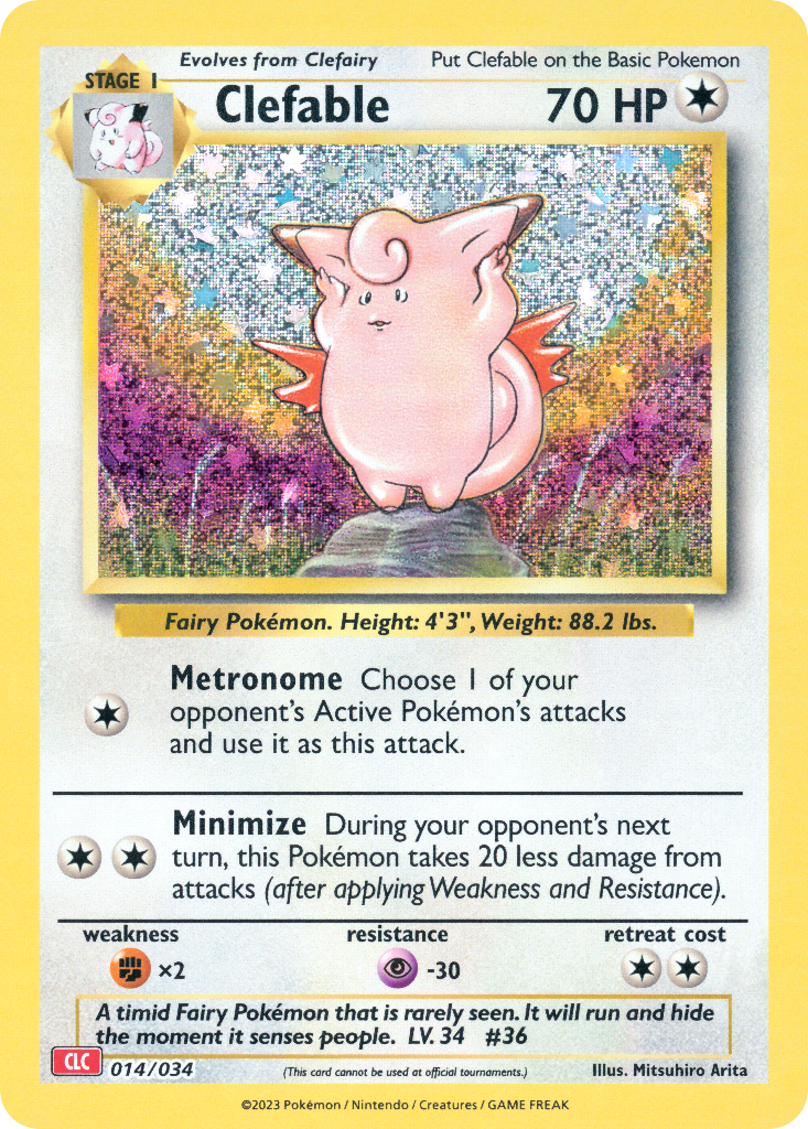 Clefable Pokémon card