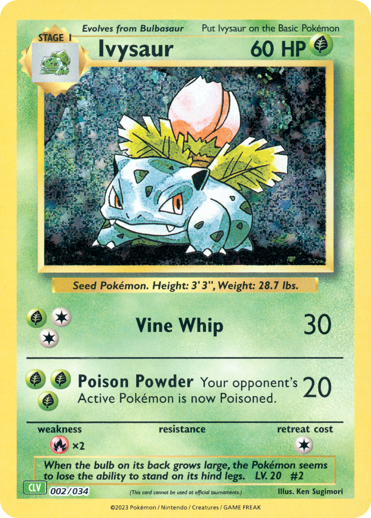 Ivysaur Pokémon card