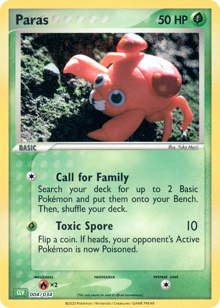 Paras Pokémon card