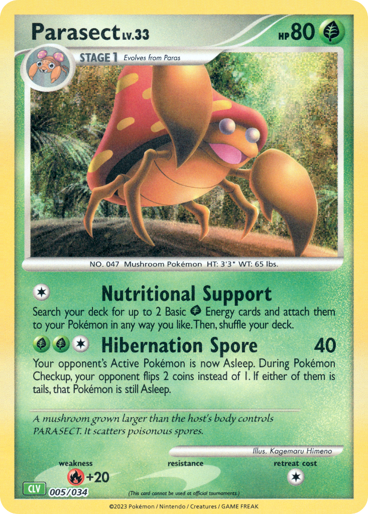 Parasect Pokémon card