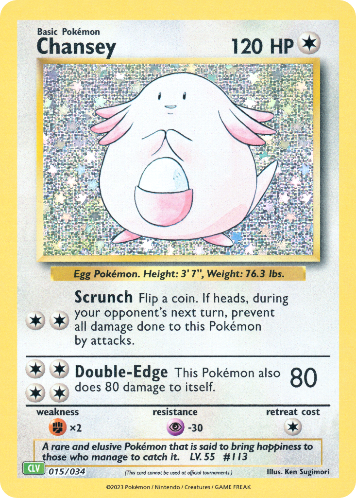 Chansey Pokémon card