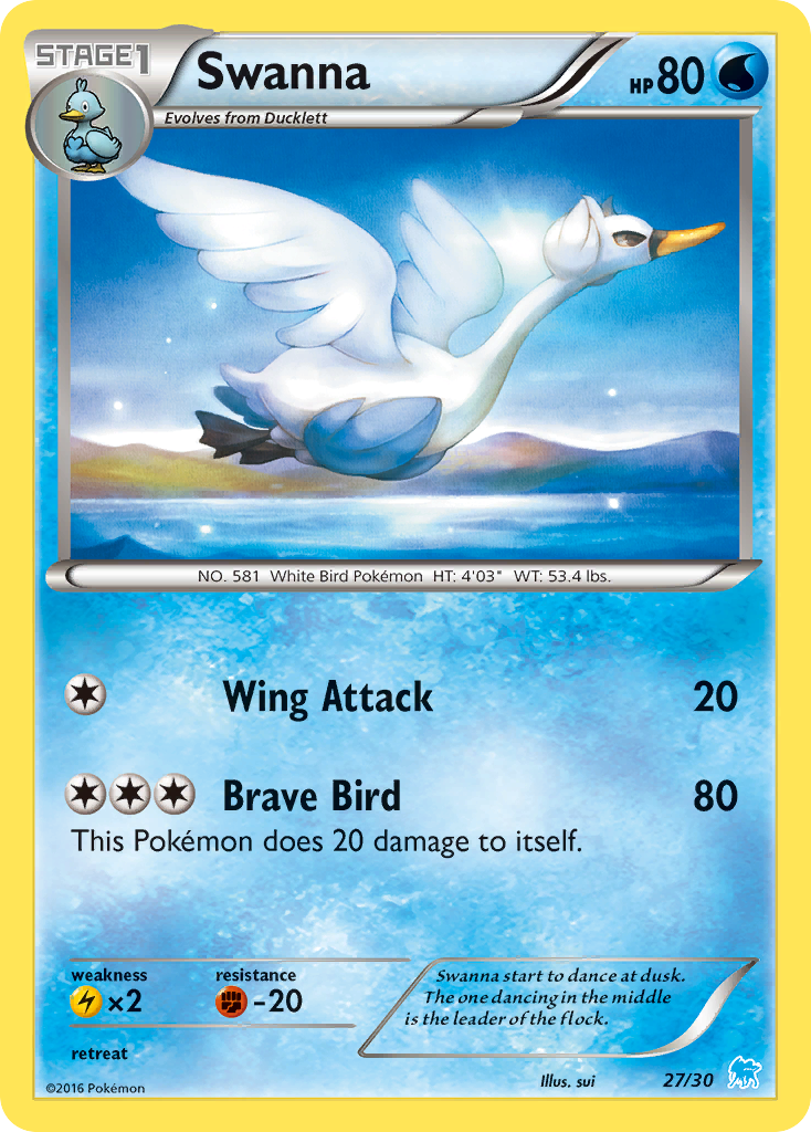 Swanna Pokémon card