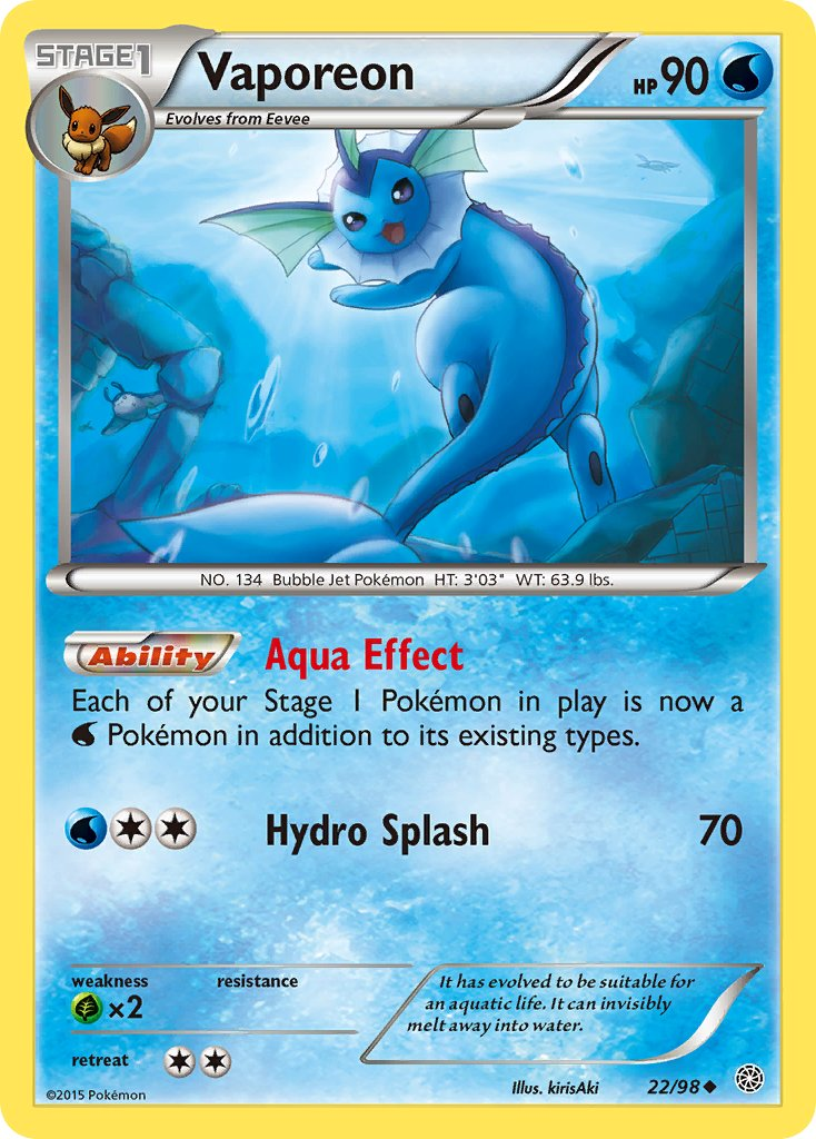 Vaporeon Pokémon card