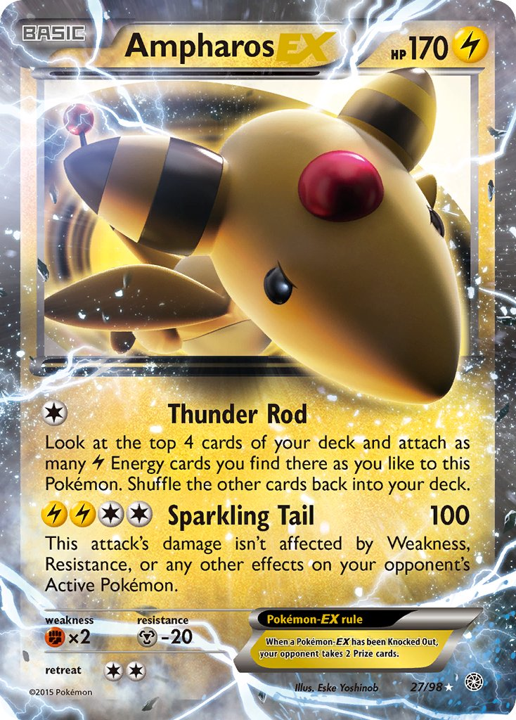 Ampharos EX Pokémon card
