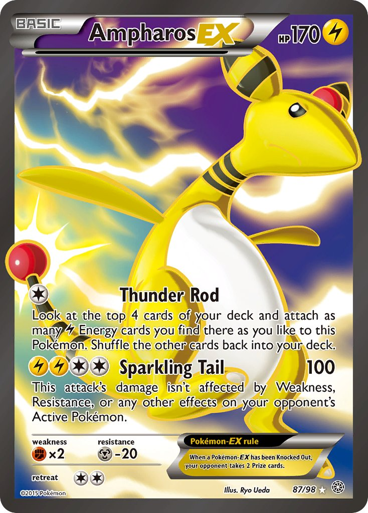 Ampharos EX Pokémon card