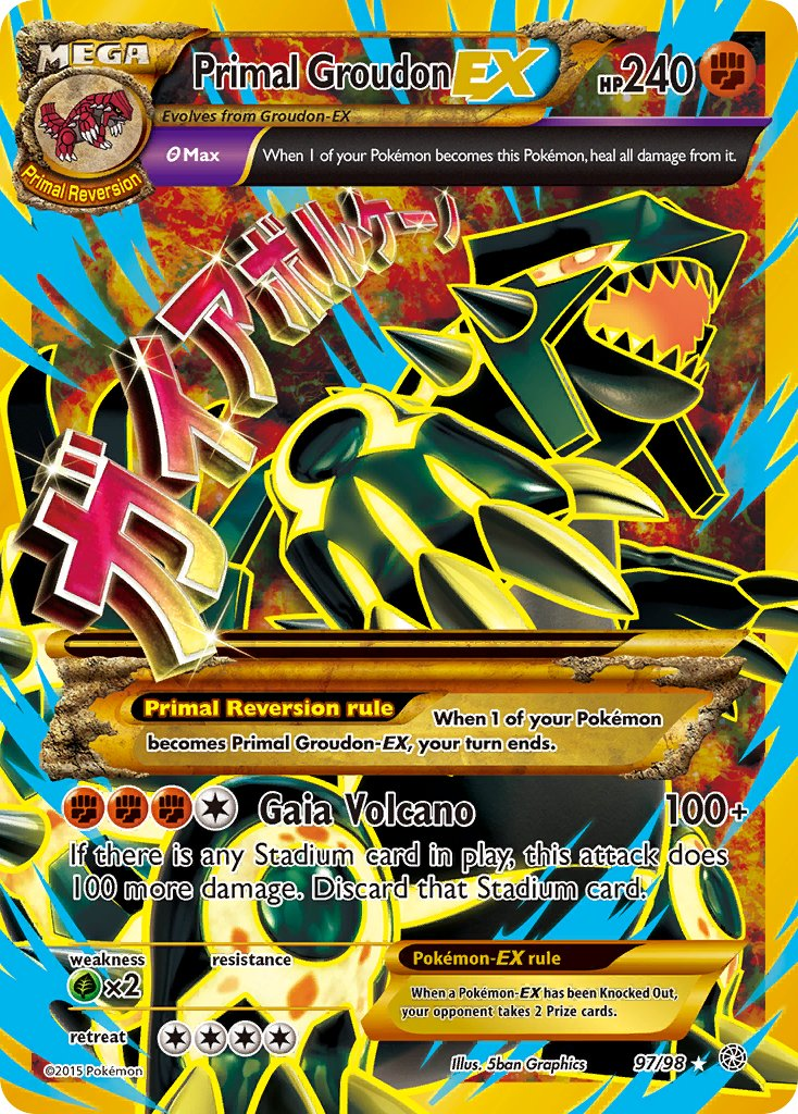Primal Groudon EX Pokémon card