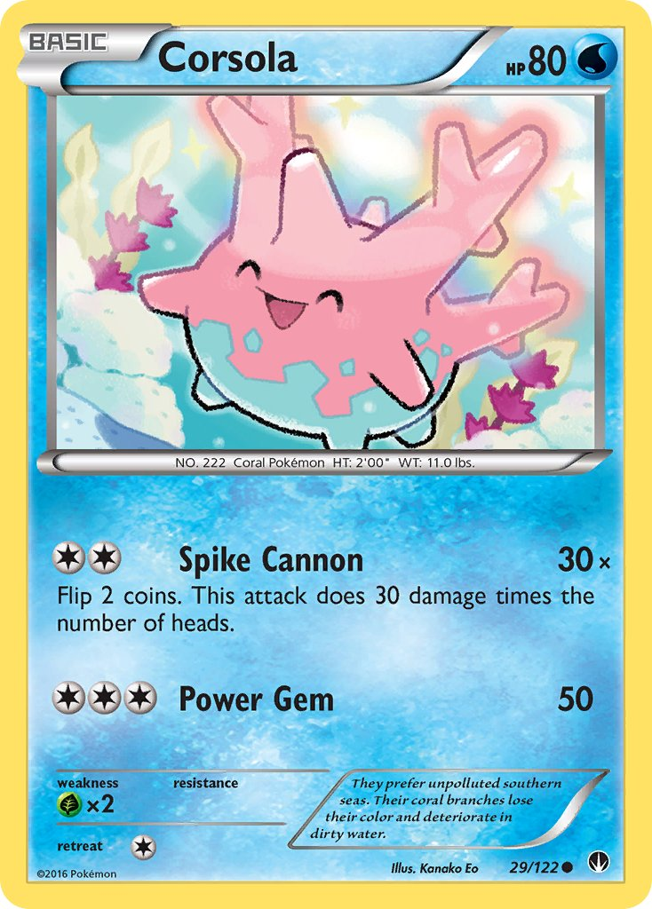 Corsola Pokémon card