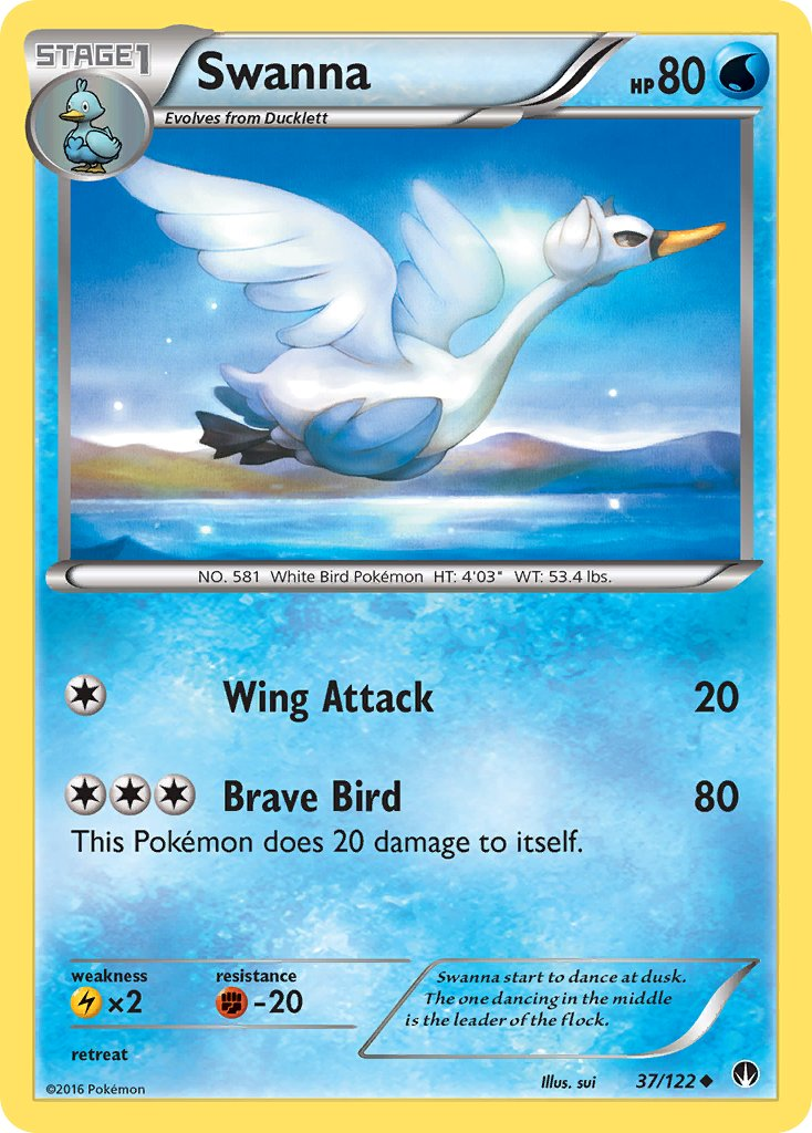 Swanna Pokémon card