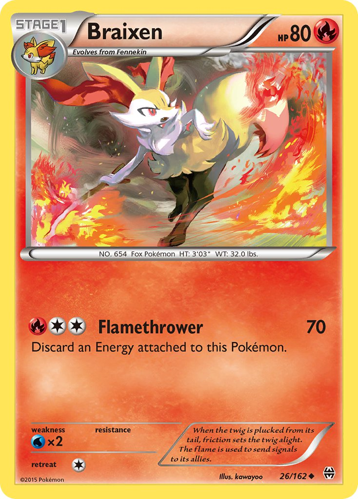 Braixen Pokémon card
