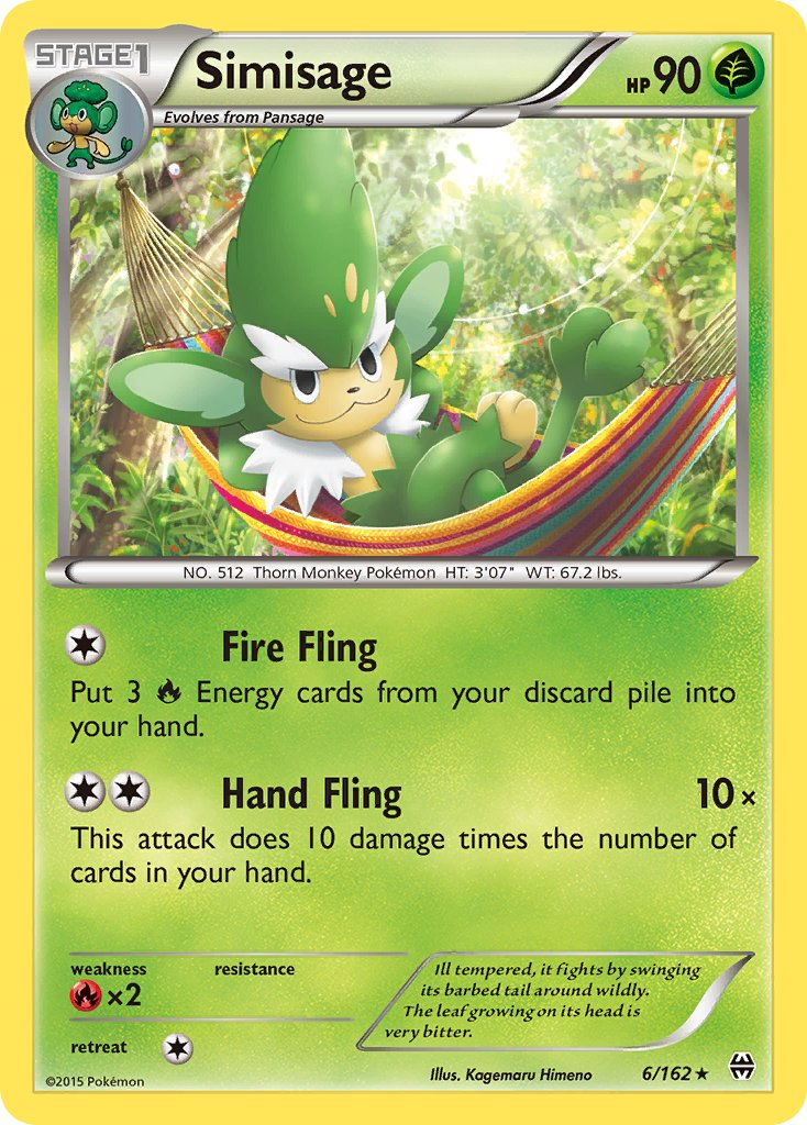 Simisage Pokémon card