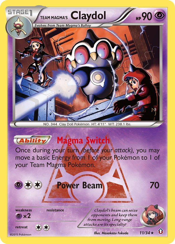 Team Magma's Claydol Pokémon card