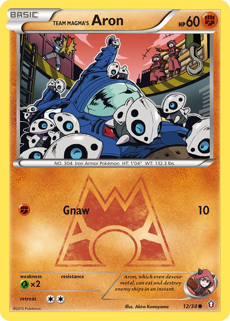 Team Magma's Aron Pokémon card