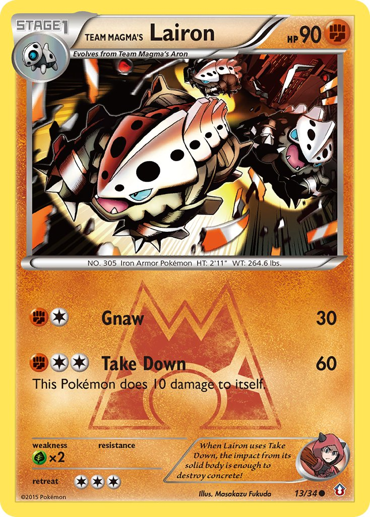 Team Magma's Lairon Pokémon card