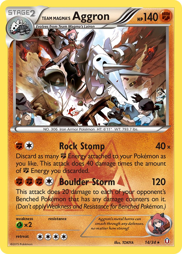 Team Magma's Aggron Pokémon card