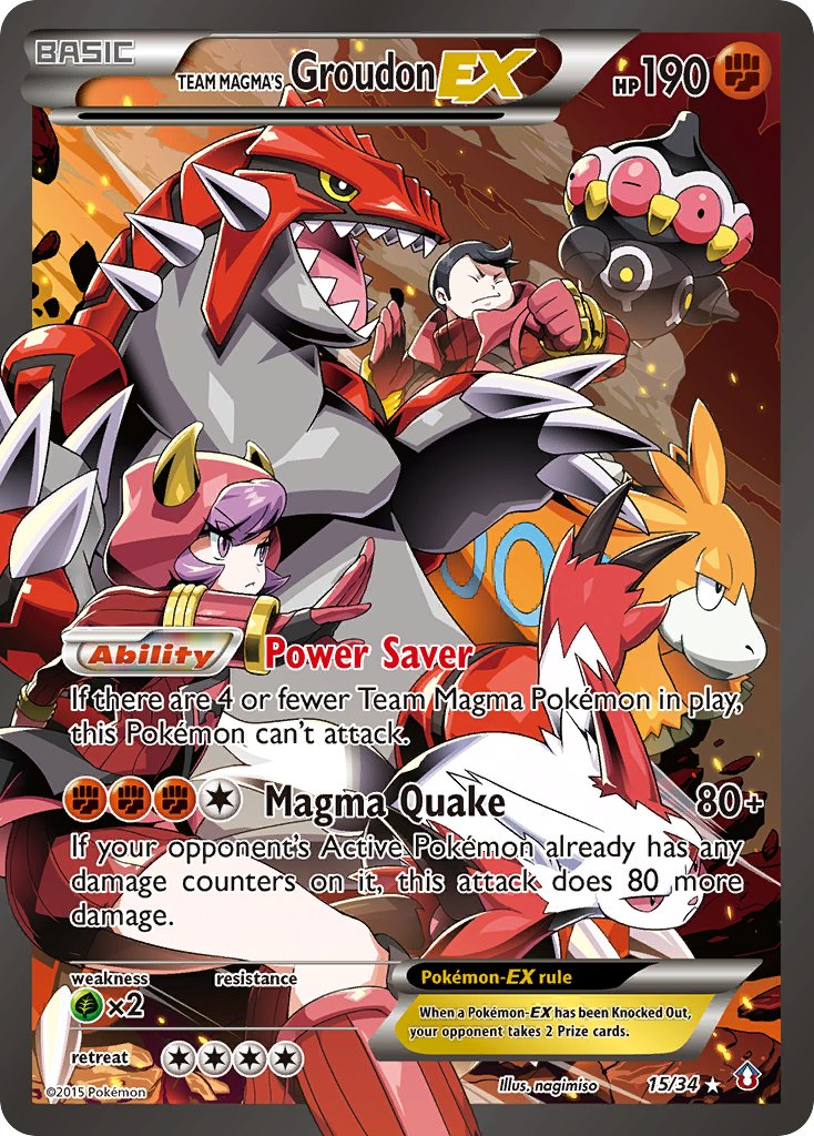 Team Magma's Groudon EX Pokémon card