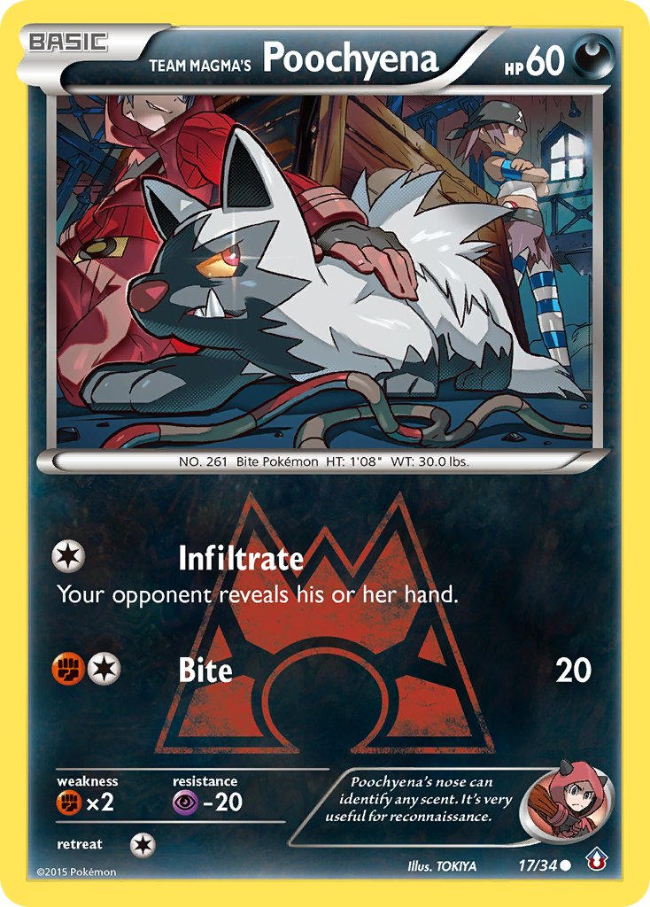 Team Magma's Poochyena Pokémon card